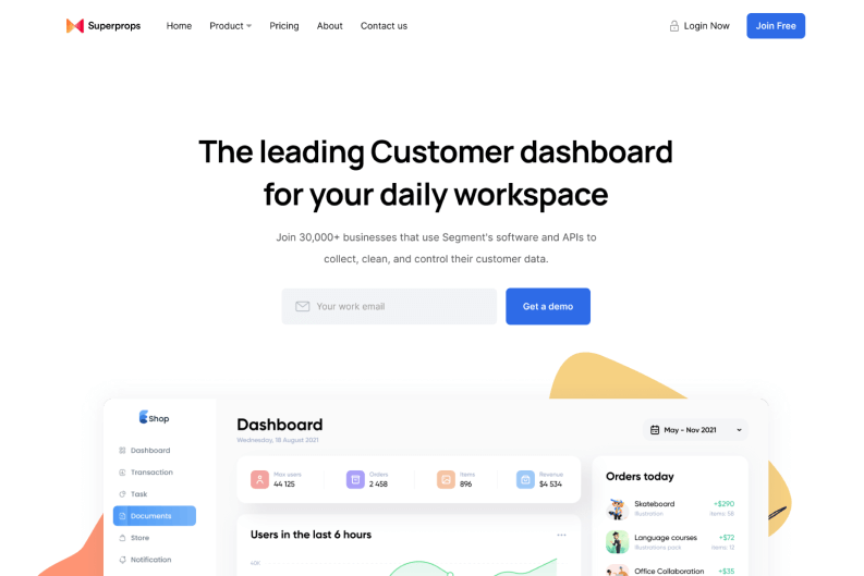 Dashify React Shopify Dashboard Tempate